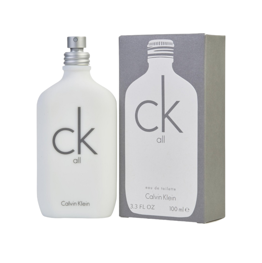 Calvin Klein CK All perfume bottle and packaging on a white background