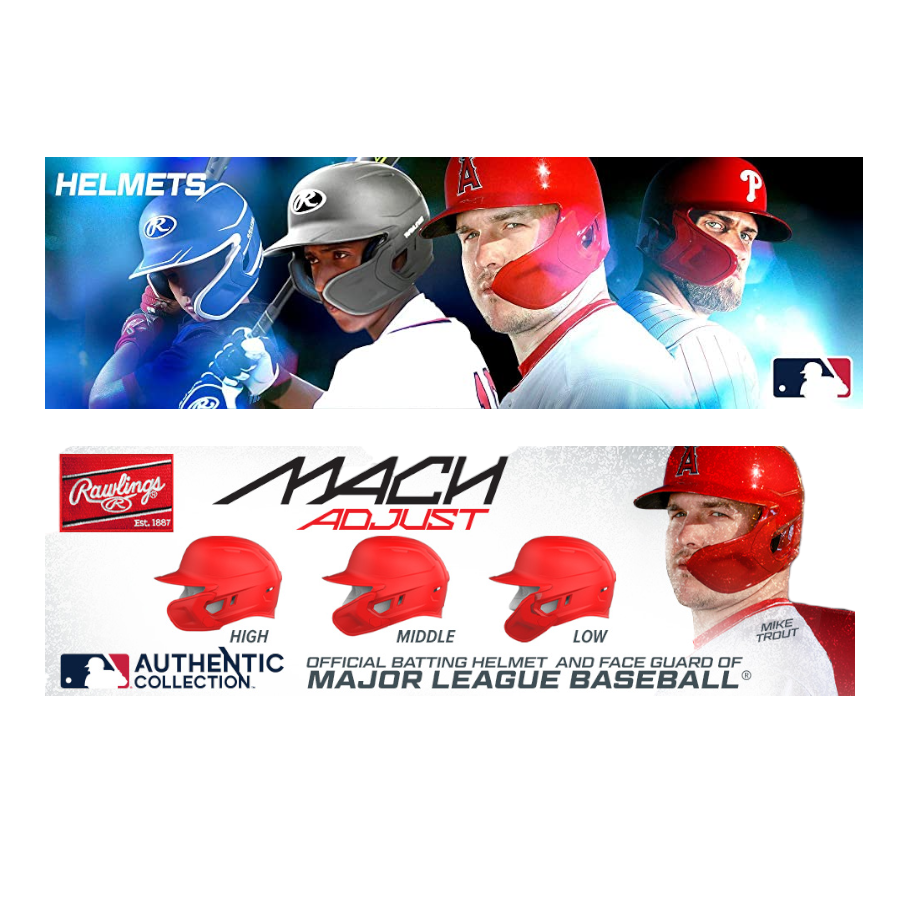 Rawlings Adjustable Batter's Helmet Extension - Right Hand Batter