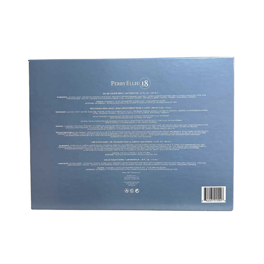 Perry Ellis 18 Cologne (M) EDT 4pc Gift Set