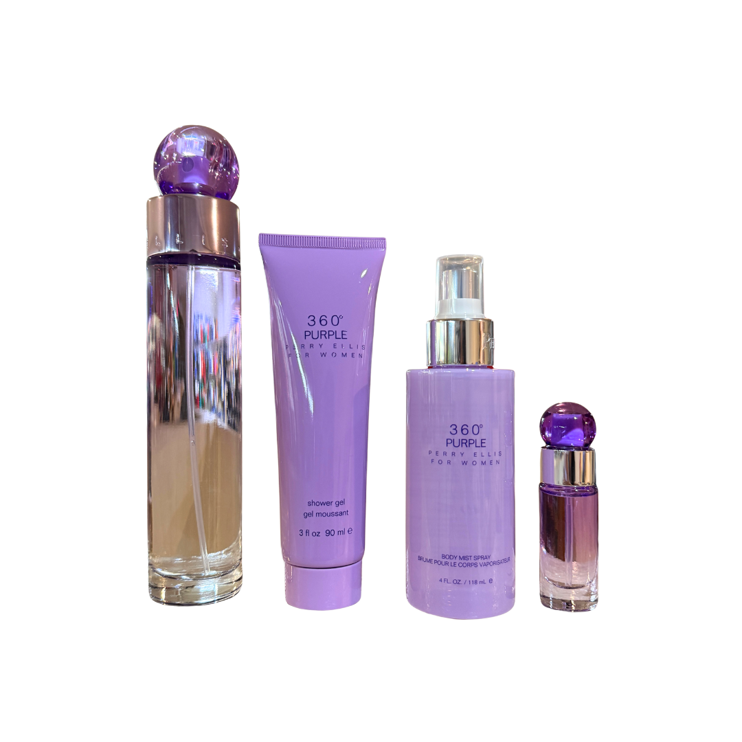 Perry Ellis 360 Purple (W) EDP 4pc Gift Set