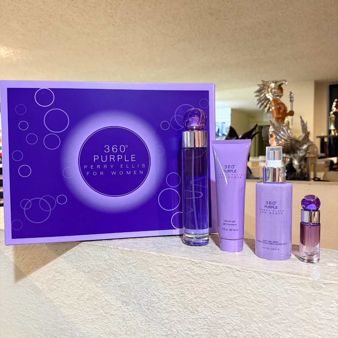 Perry Ellis 360 Purple (W) EDP 4pc Gift Set