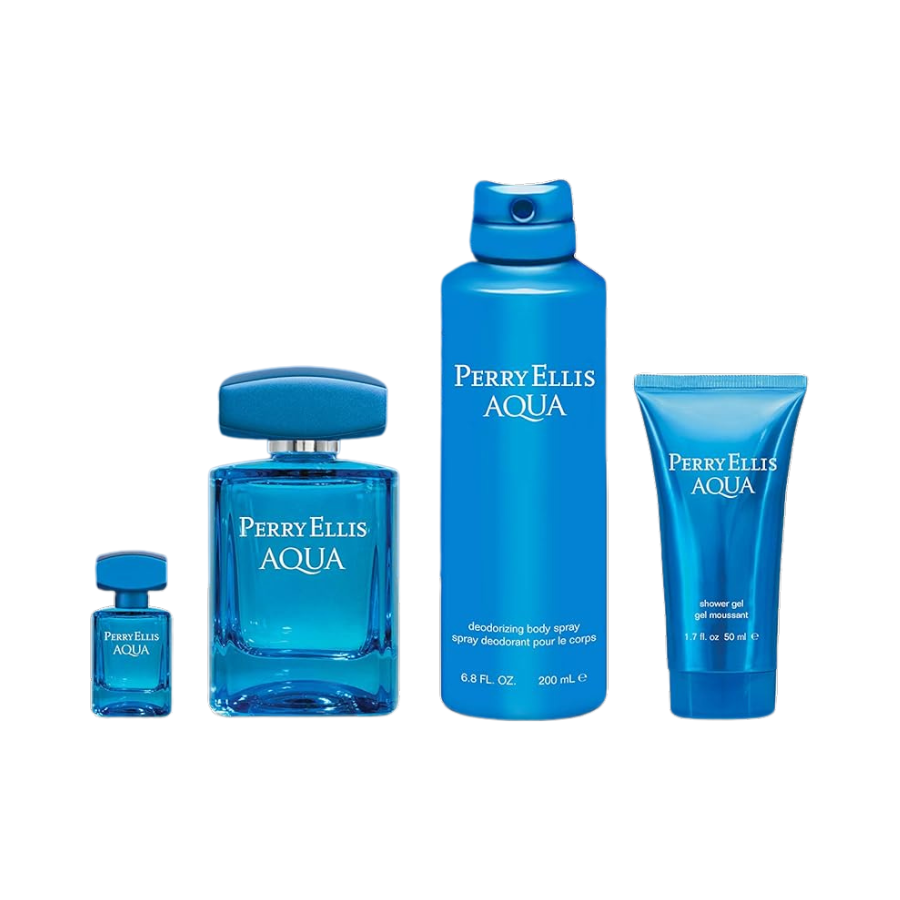 Perry Ellis Aqua (M) EDT 4pc Gift Set