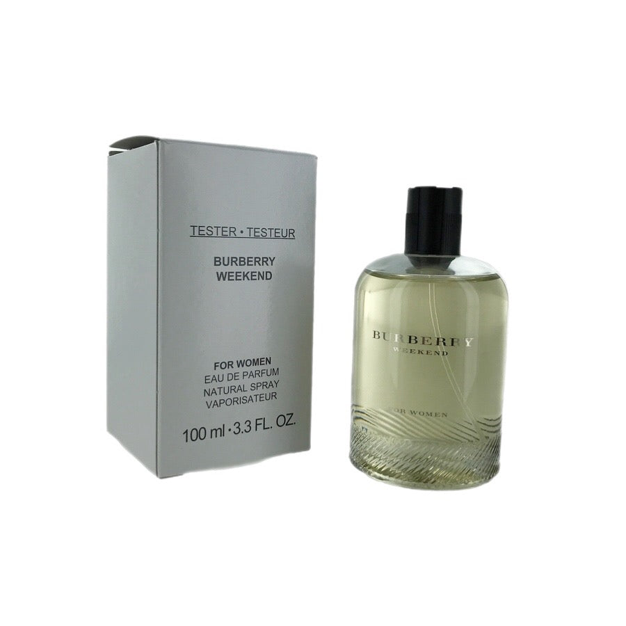 Burberry Weekend EDP tester bottle and packaging, for women, 3.3oz/100ml, with branding and product information on the label.