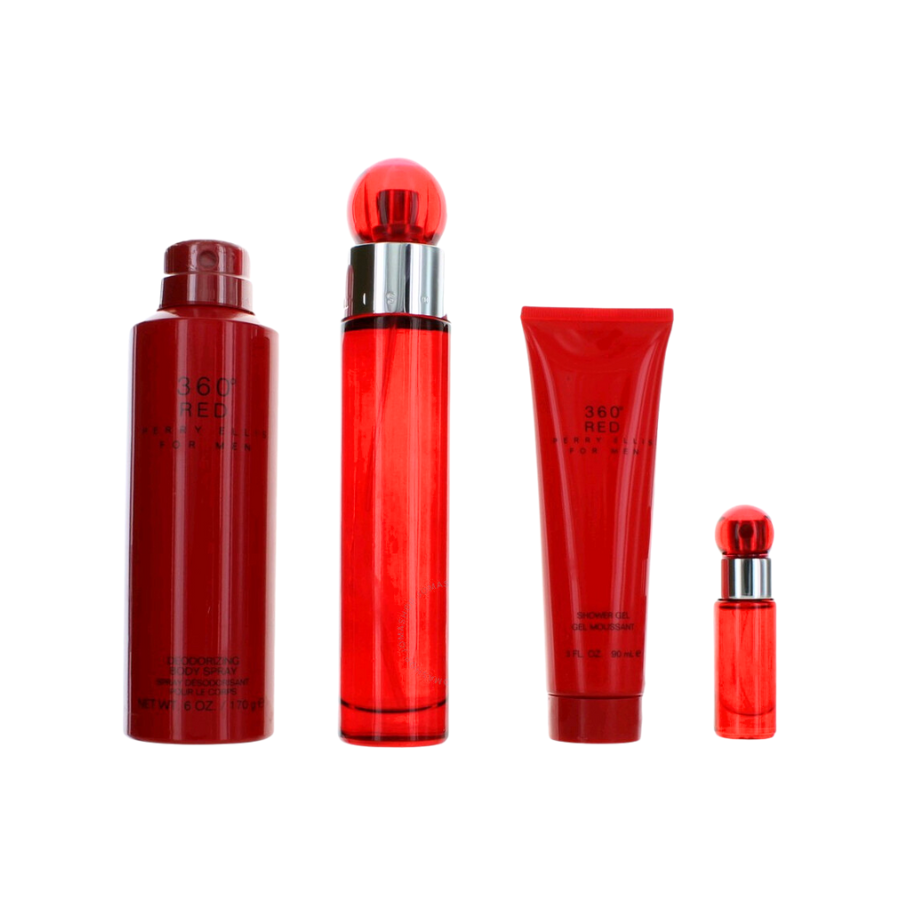 Perry Ellis 360 Red EDT (M) 4pc Gift Set