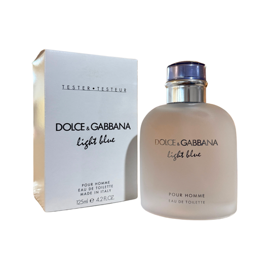 Dolce & Gabbana Light Blue perfume bottle and packaging on a white background