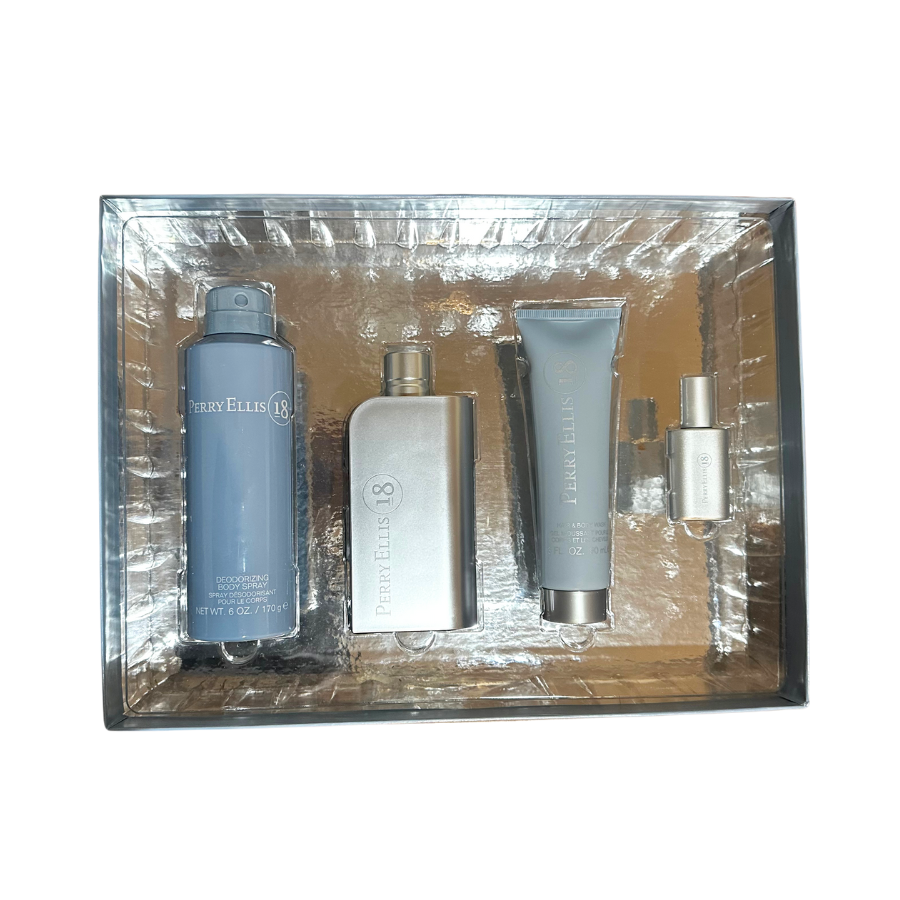 Perry Ellis 18 Cologne EDT (M) 4pc Gift Set