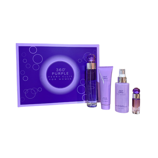 Perry Ellis 360 Purple (W) EDP 4pc Gift Set