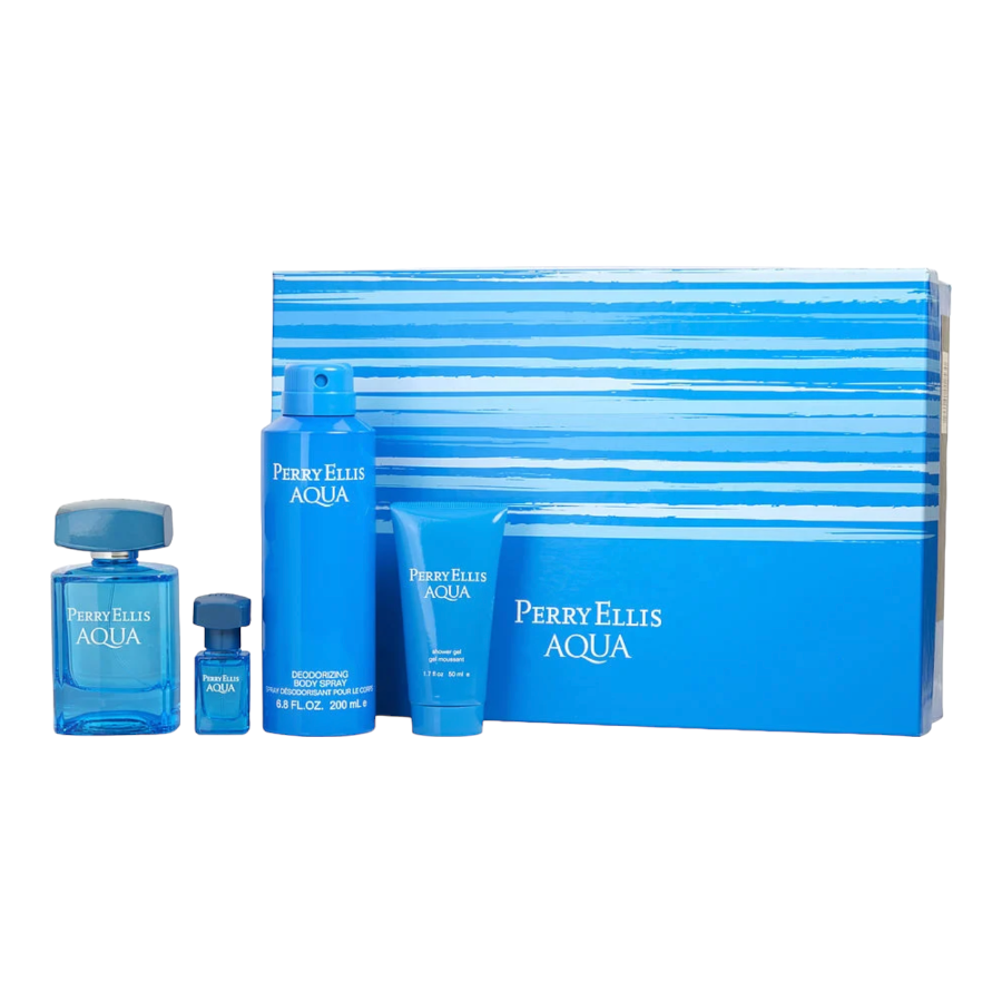 Perry Ellis Aqua EDT (M) 4pc Gift Set