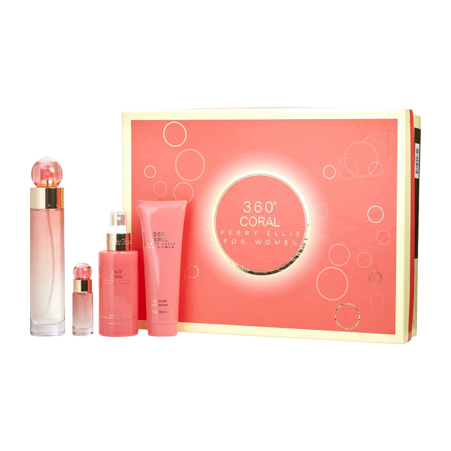 Perry Ellis 360 Coral EDP (W) 4pc Gift Set