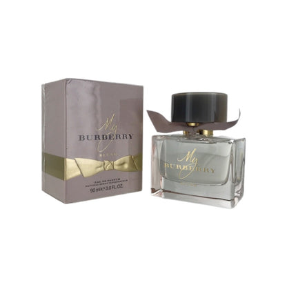 Burberry Blush EDP bottle and box, with the bottle showing the brand's logo and the box having the product name and a description.