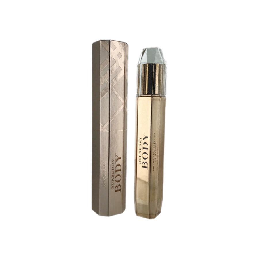 Burberry Body Rose Gold Limited Edition Eau De Parfum Spray, showing the original packaging in rose gold color with the brand's logo.