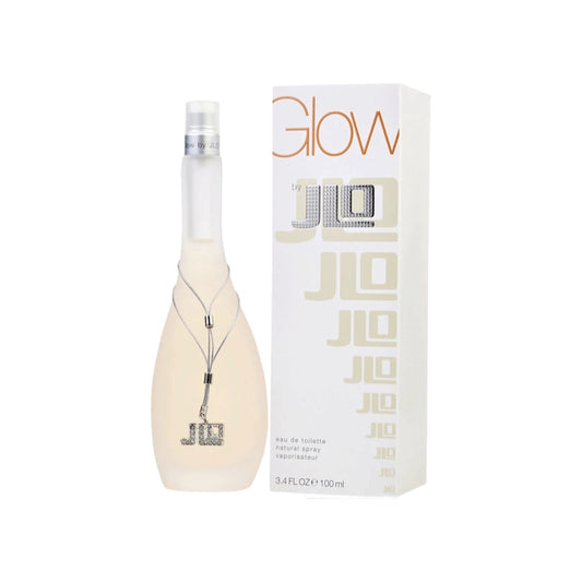 A bottle of Glow EDT for women with a capacity of 3.4oz, alongside its packaging box.